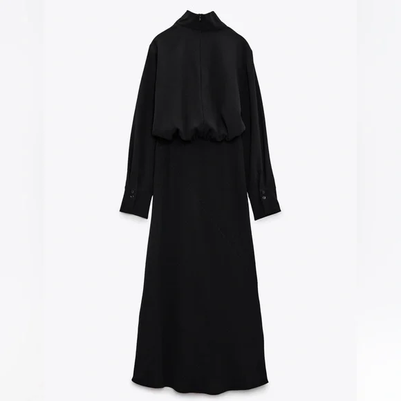 ✨SALE✨ ZARA HIGH COLLAR MIDI DRESS ✨SALE✨ - Picture 5 of 7